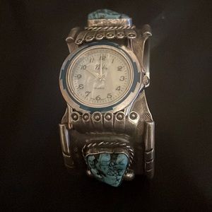 Navajo turquoise cuff men’s bracelet watch
